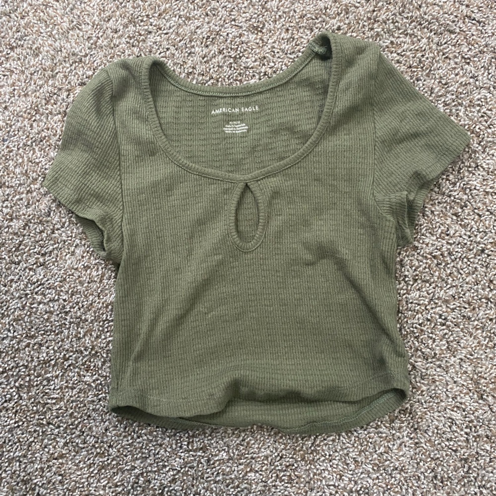 Olive Green Short Sleeve Top